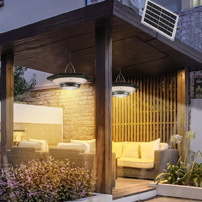custom 2024 suspended pendant ceiling lighting solar courtyard lights solar motion sensor light outdoor
