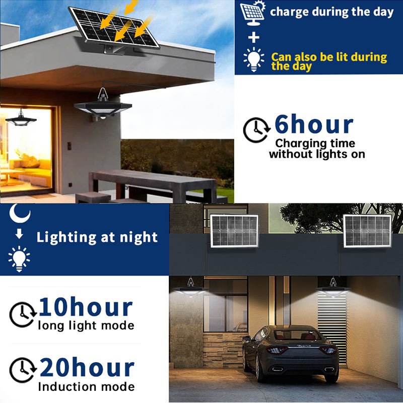 custom 2024 suspended pendant ceiling lighting solar courtyard lights solar motion sensor light outdoor