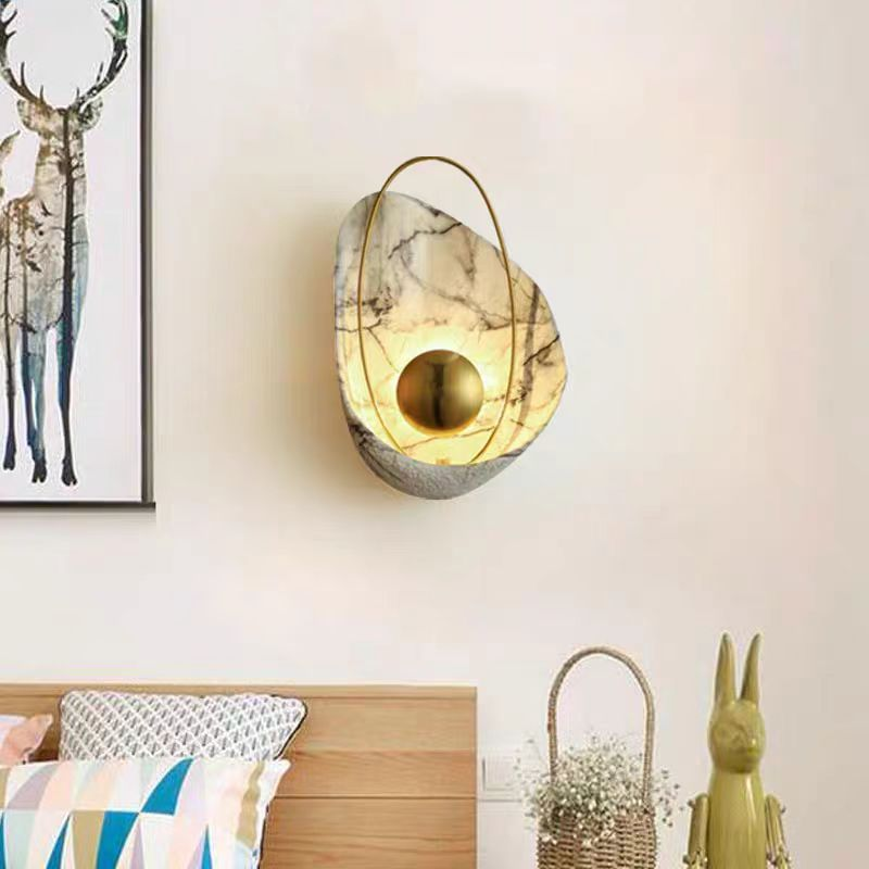 Anti Lamp Light Luxury Creative Aisle Bedroom Bedside Lamp Wall Sconce Living Room Marble Modern LED Copper 70 Switch Control