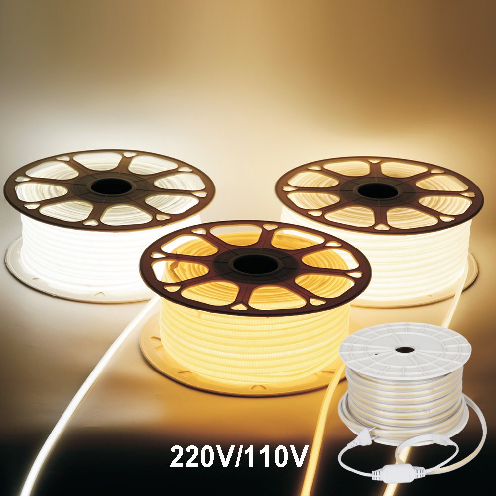 cinta led strip110v 220v IP65 waterproof cob led strip ce rohs flexible tape 3000k 4000k 6000k cob led strip light