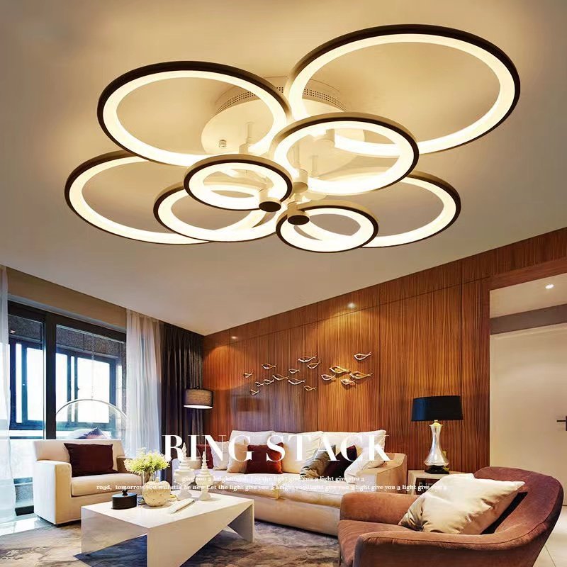 Rings remote control modern minimalist new design hot sale modern style new arrival ceiling led panel lights for home ceiling