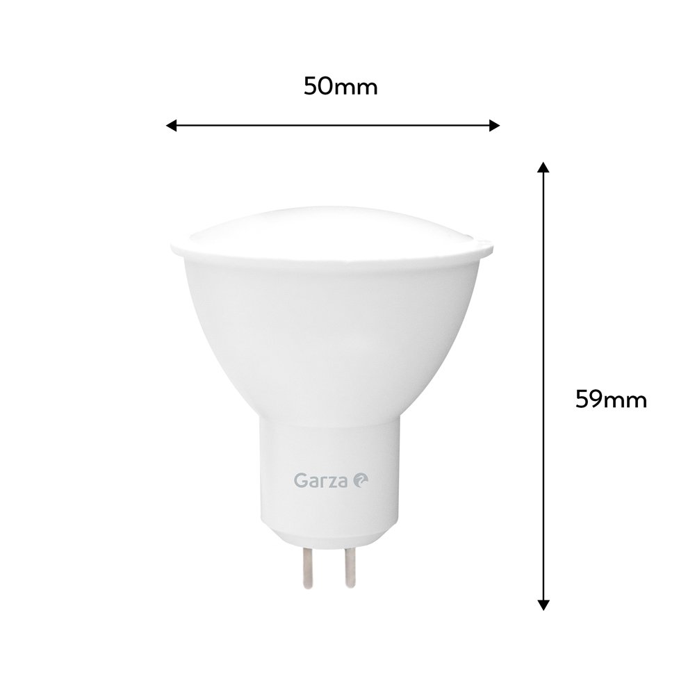 Garza 7W LED Dichroic GU5.3 Bulbs Pack 3 Warm Light (3000K) 700 lm Non Dimmable Solar Power Supply Equivalent 75W Incandescent