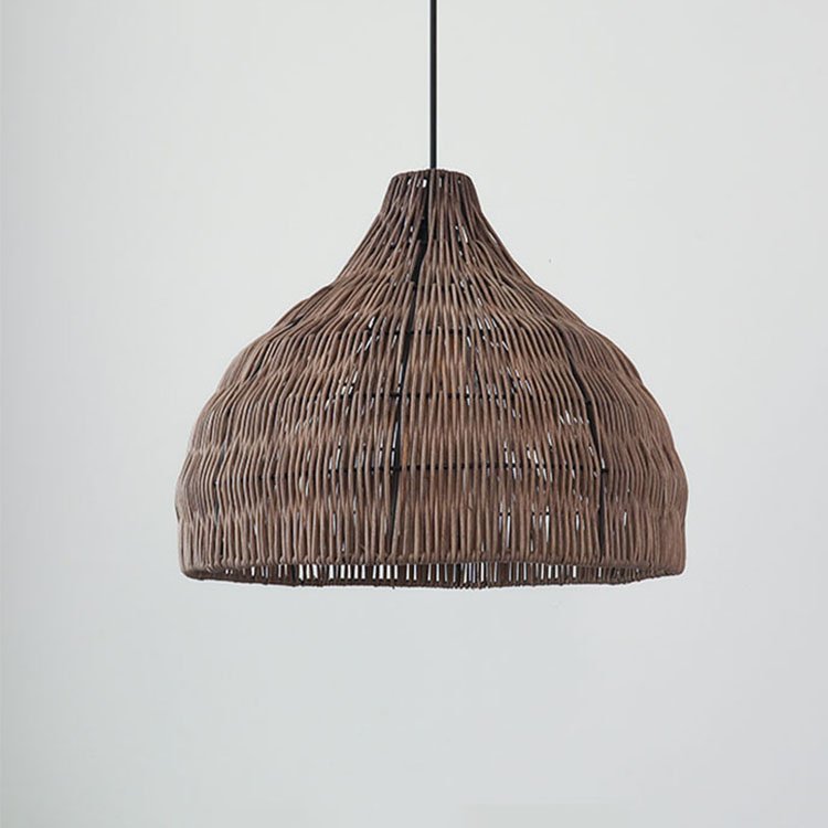 Wabi-sabi style Homestay Japanese style retro rattan plaited articles pendant light for living room or restaurant