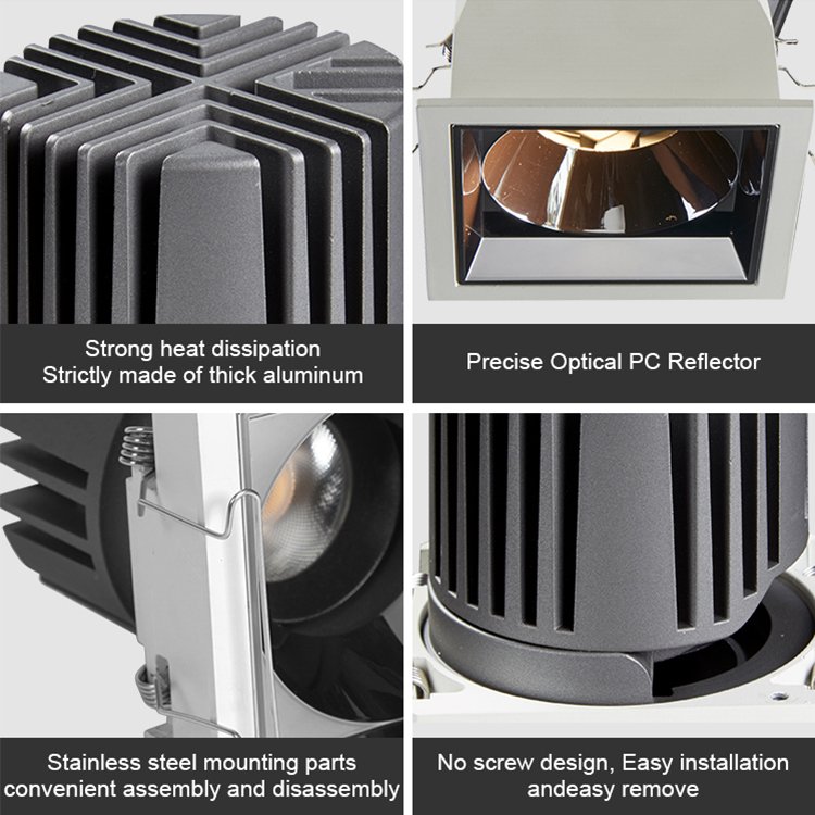 Wholesale Price Indoor Lighting Fixture High Lumen Anti Glare Die Casting Aluminum Alloy LED Spot Light