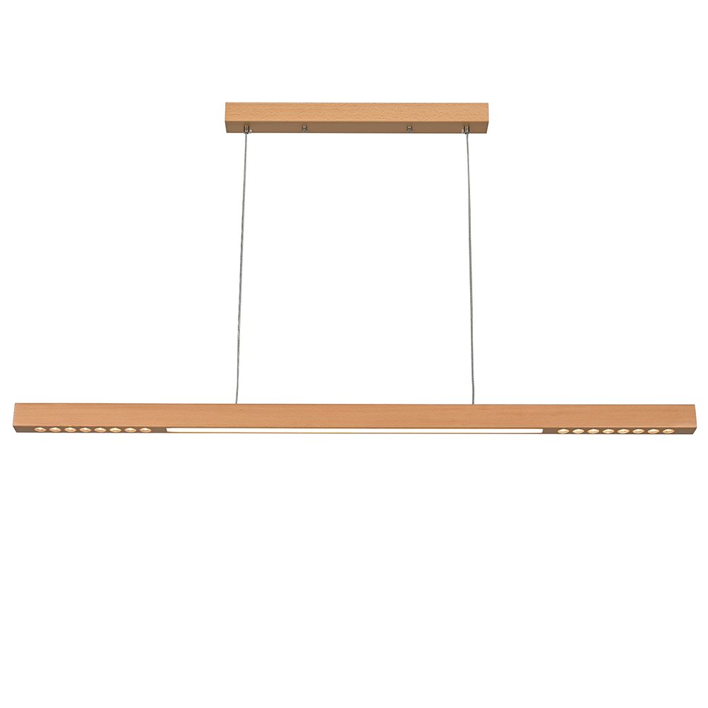 Natural Wood LED Pendant Light Linear Light Fixture For Kitchen Island Dining Suspension Lamp Wood