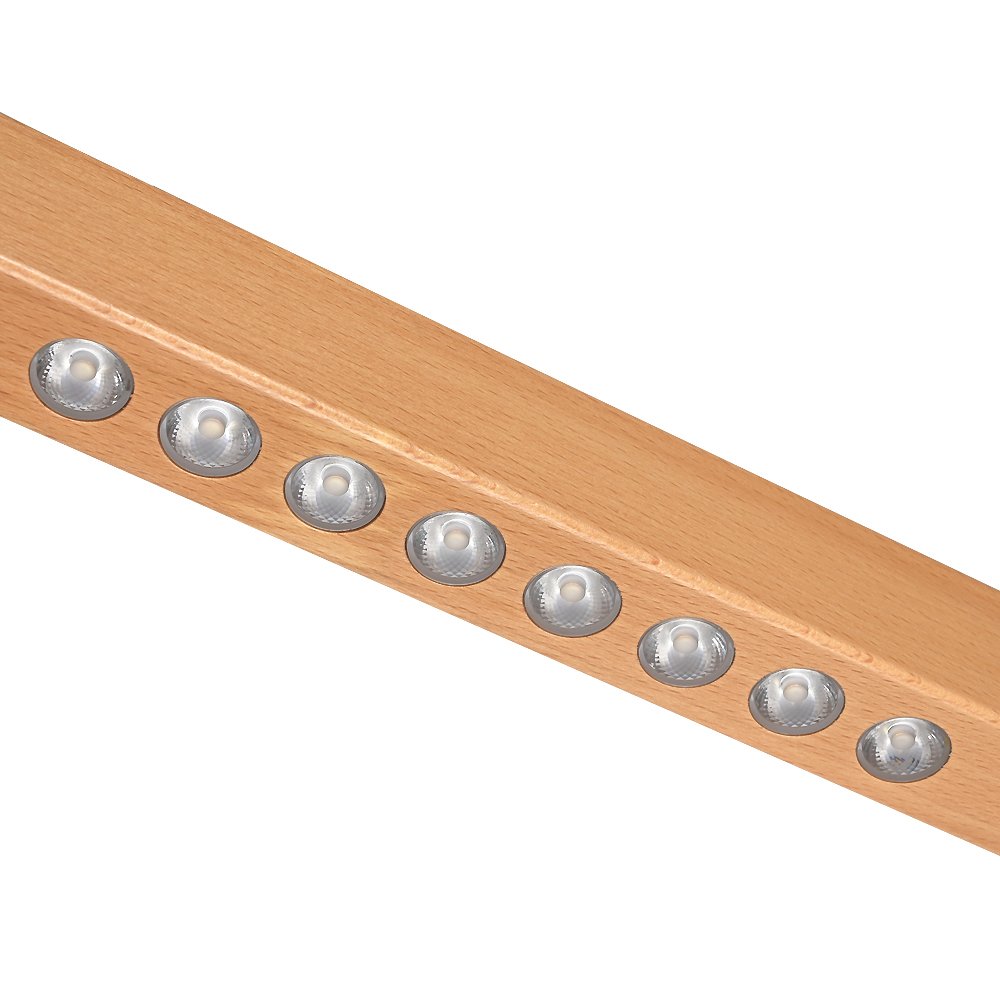 Natural Wood LED Pendant Light Linear Light Fixture For Kitchen Island Dining Suspension Lamp Wood