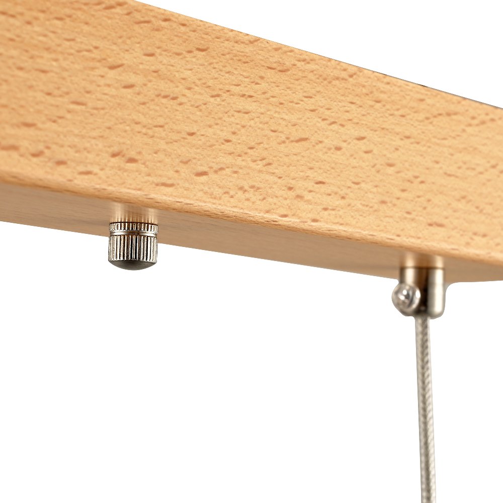 Natural Wood LED Pendant Light Linear Light Fixture For Kitchen Island Dining Suspension Lamp Wood