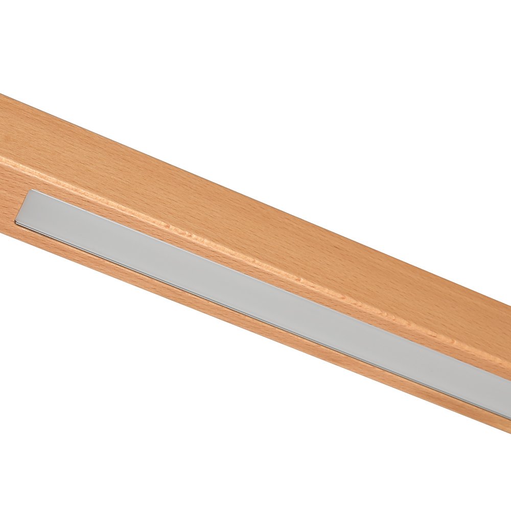Natural Wood LED Pendant Light Linear Light Fixture For Kitchen Island Dining Suspension Lamp Wood