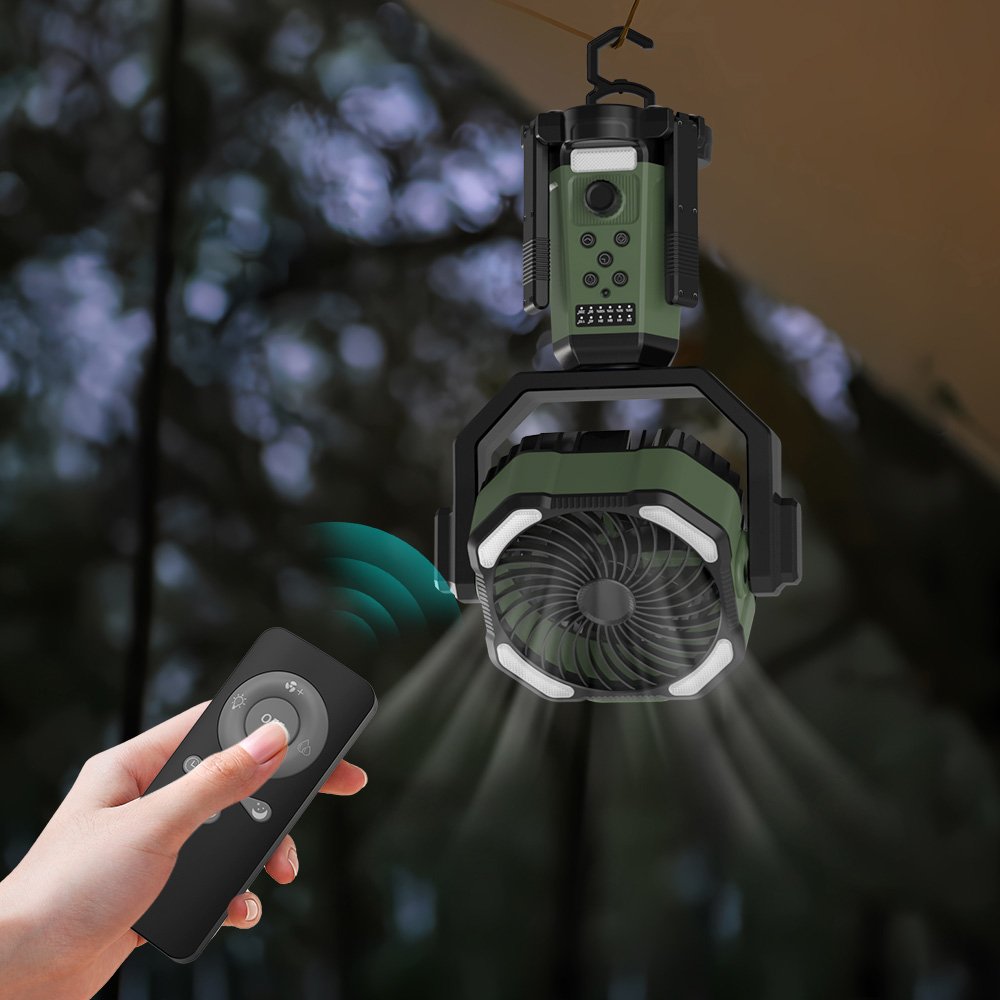 Camping Fan Aluminum Tripod Desk Electric Fan App Control Air Cooler Charging Stretched Outdoor Rechargeable Fan With Power Bank