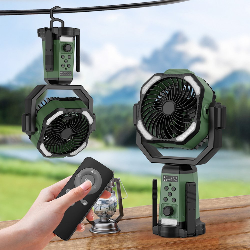 Camping Fan Aluminum Tripod Desk Electric Fan App Control Air Cooler Charging Stretched Outdoor Rechargeable Fan With Power Bank
