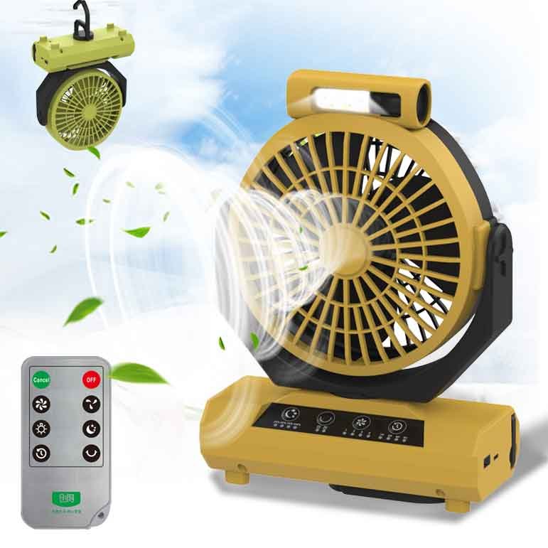 Promotion 20000mah Rechargeable Electric Industrial Camping Fan Tent Fan with LED Light Auto-oscillating Desk Outdoor Table Usb