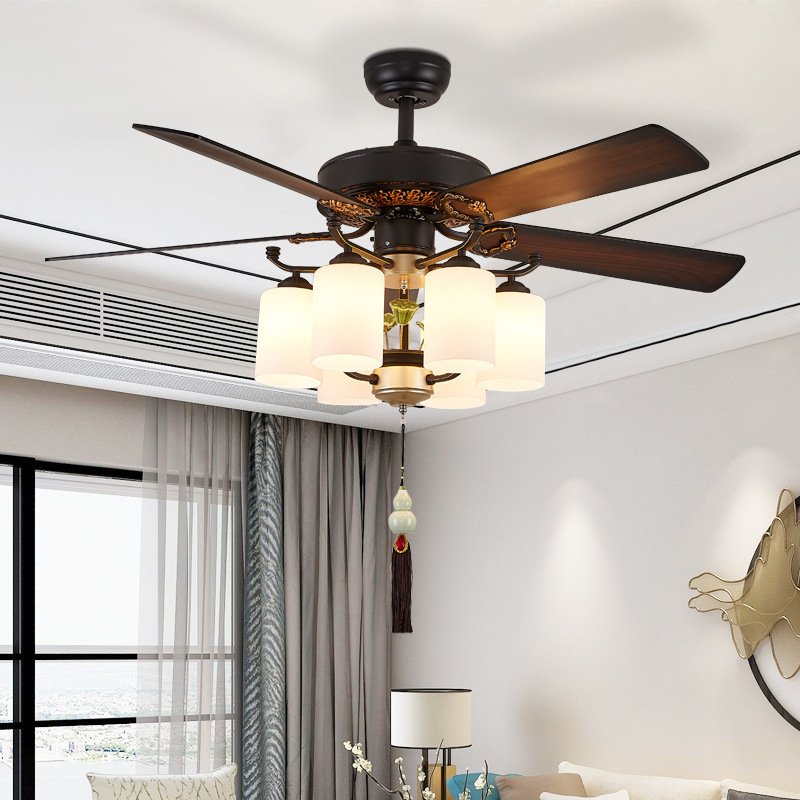 High Quality 52 Inches Performance Decorative Vintage Remote Control Ceiling Fan Pull Switch Celling Fan With Light