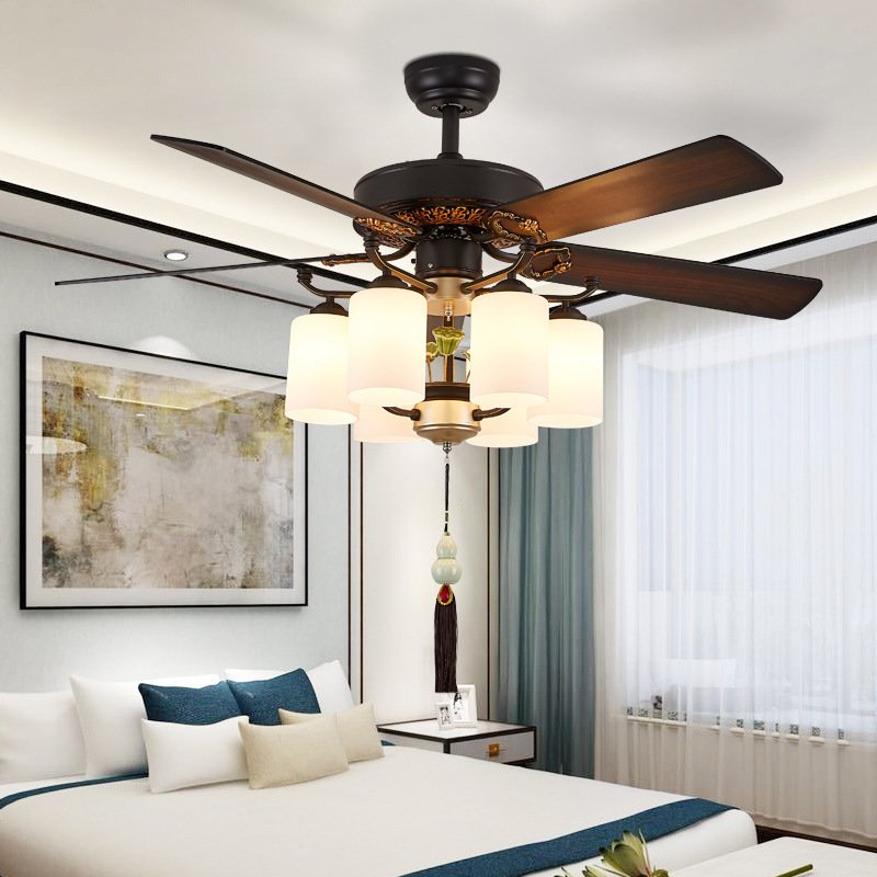 High Quality 52 Inches Performance Decorative Vintage Remote Control Ceiling Fan Pull Switch Celling Fan With Light