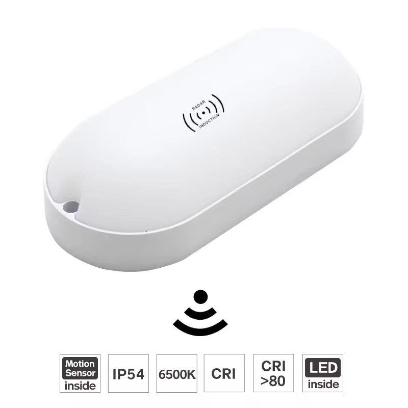Modern Plastic Led wall Ceiling light Outdoor Garden Waterproof Led Bulkhead Lamp Lights with motion sensor