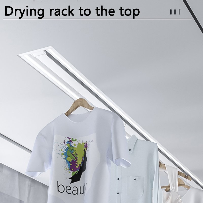 Electric clothes drying laundry rack Smart Ceiling Intelligent electric hanger with led light 1.8 metre length