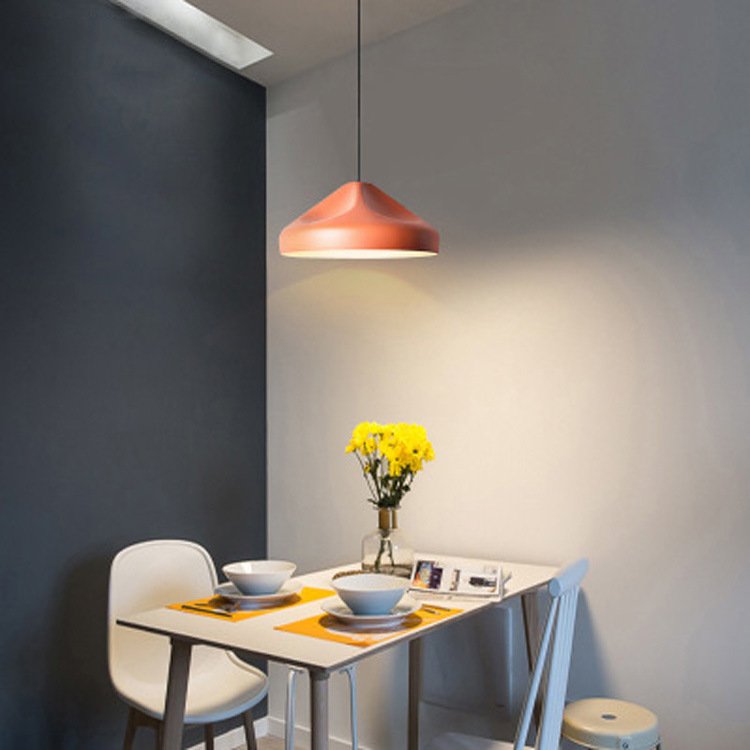 Modern Nordic colorful lampshade ring living room bedroom home decorative lighting high ceiling LED Chandeliers pendant lights