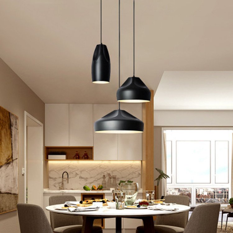 Modern Nordic colorful lampshade ring living room bedroom home decorative lighting high ceiling LED Chandeliers pendant lights