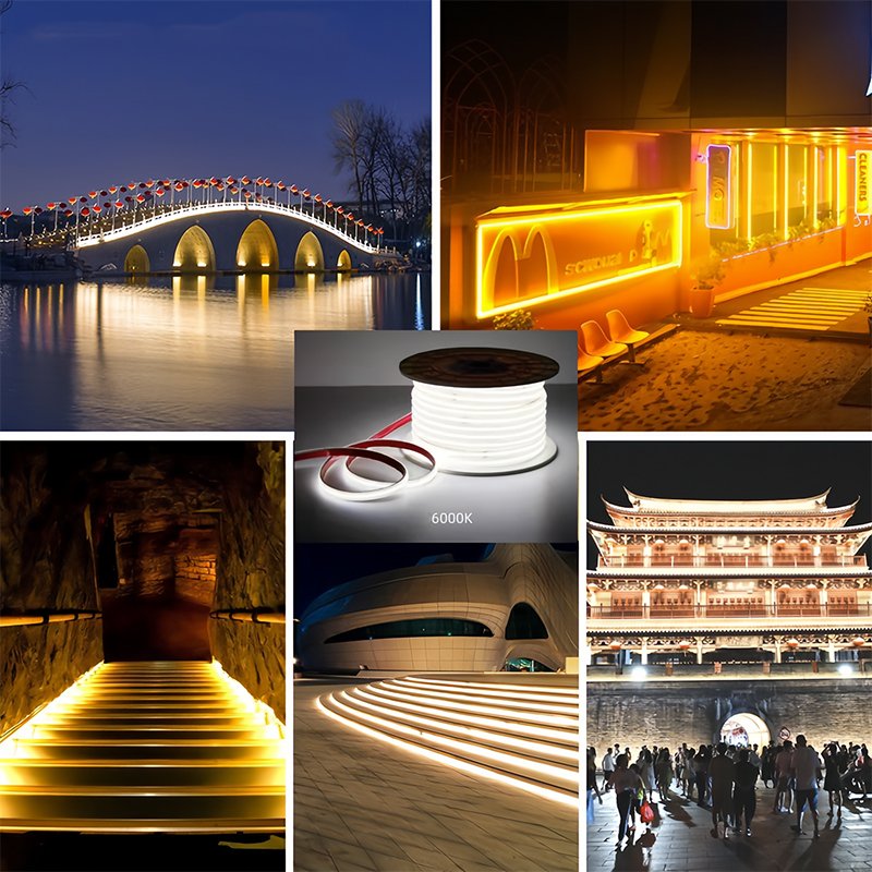 high voltage 220v driver-free IP65 cob led strip light luz led 110v cinta ce rohs warm white led flexibles tape