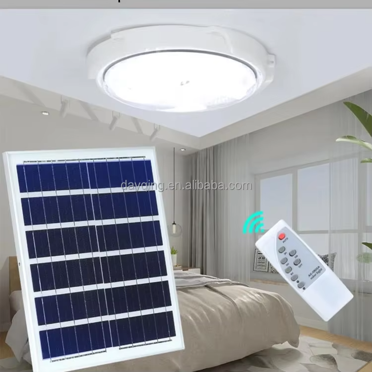 Waterproof IP65 Outdoor Garden 60W 300W 600W 1000W Intelligent Remote Control Solar LED Ceiling Light