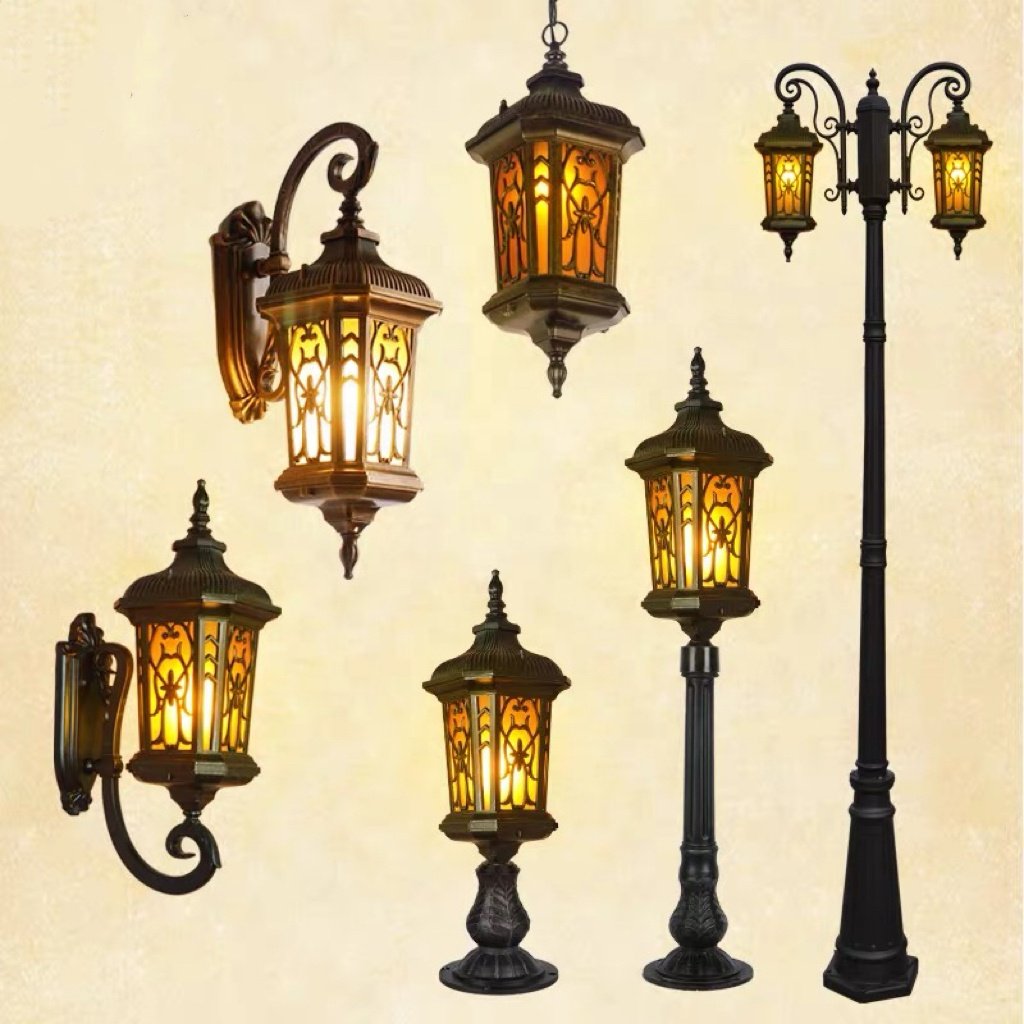 Antique European style rural pendant light LED outdoor waterproof balcony garden light corridor pendant light