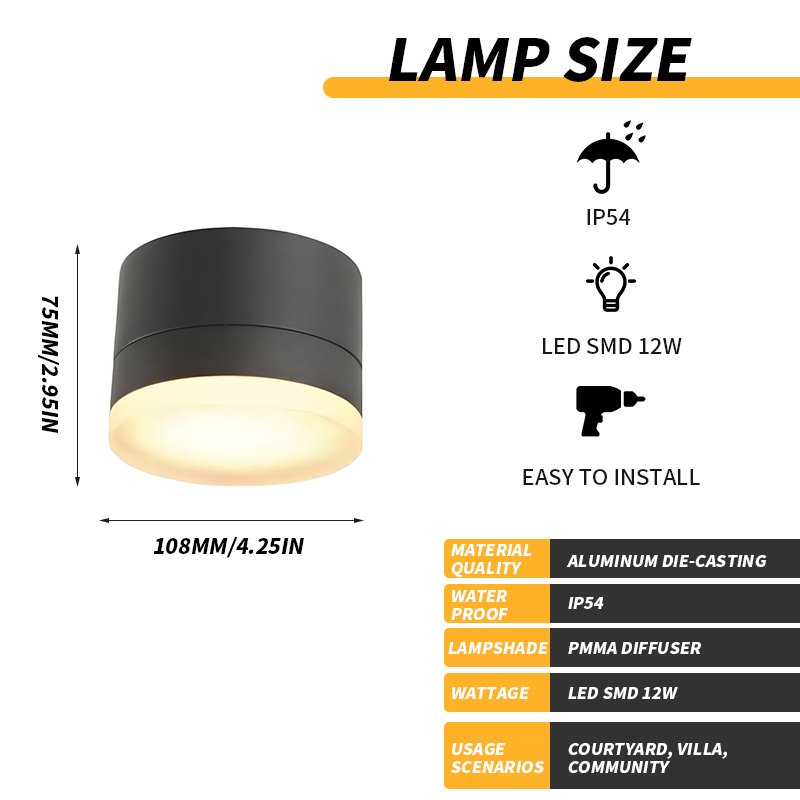Modern contracted wind indoor and outdoor led corridor ceiling light