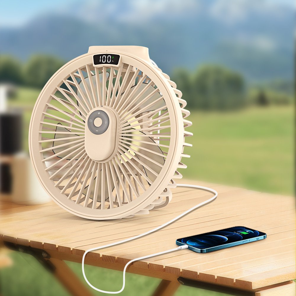 Remote Control Desktop USB Rechargeable Fan Portable Led Light Ceiling Camping Outdoor Fans With Metal Tripod