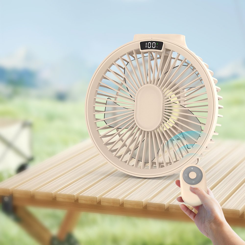 Remote Control Desktop USB Rechargeable Fan Portable Led Light Ceiling Camping Outdoor Fans With Metal Tripod