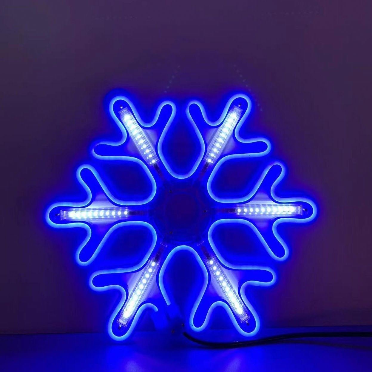 New product atmosphere decoration motif lighting outdoor snowflake rgb led neon rope light