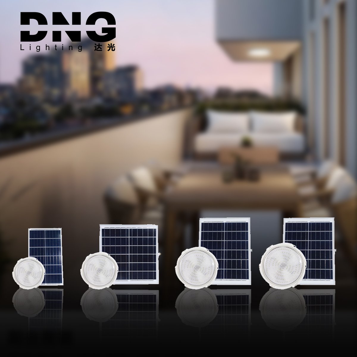 DNG Round Office House Room Indoor Garden Outdoor Decoration Powered Panel Sensor Led Flood Lampe Bulbs Solar Ceiling Light