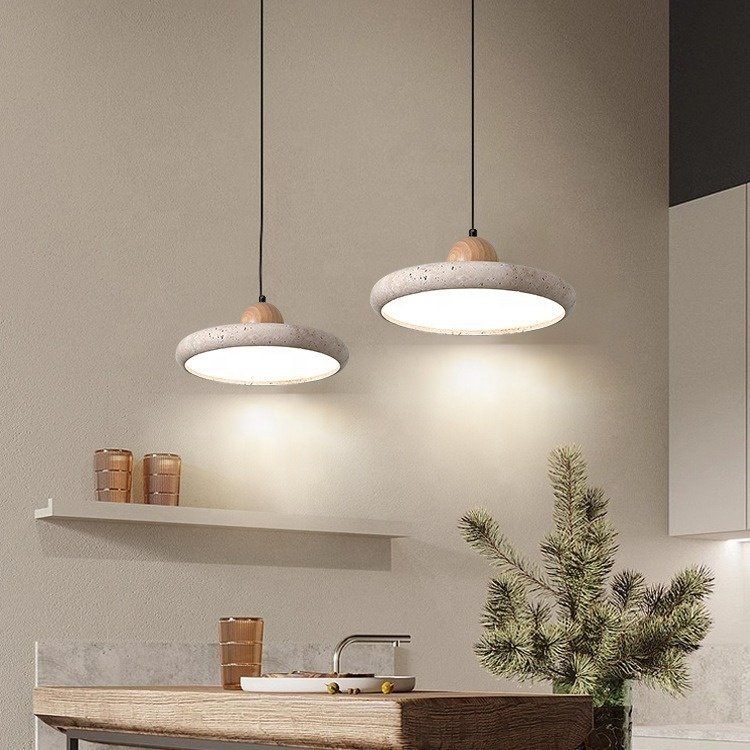 New arrival Indoor Yellow Travertine Pendant Light for bedroom dinning room led stone hanging lamp