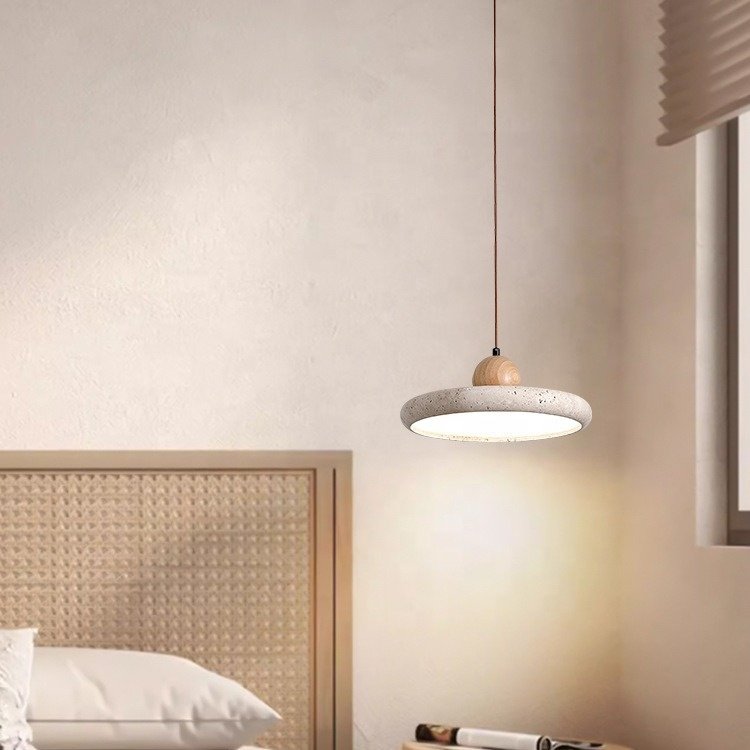 New arrival Indoor Yellow Travertine Pendant Light for bedroom dinning room led stone hanging lamp