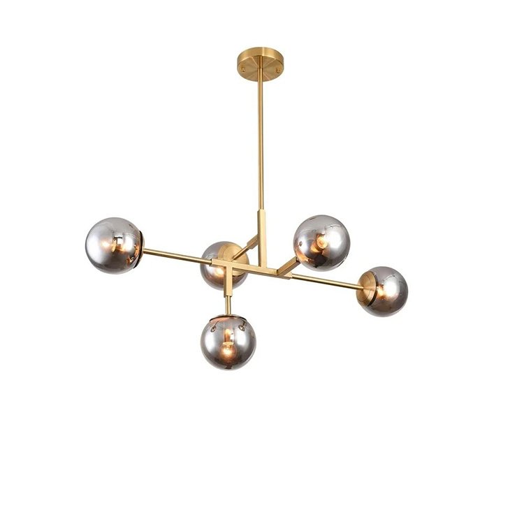 Creative Modern Villa Lights Spark Ball Stars Chandeliers for Party Decor Wedding Light Metal Stainless Steel 90 Murano Glass 75