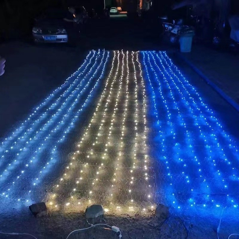 5M Outdoor Backyard Connectable DIY Wedding Props Event Stage Ceiling Fairy Light Creative Starry Sky Fishing Net Mesh Lighting