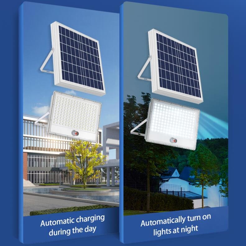100W IP65 Waterproof LED Solar flood lights for garden and flood light with Induction Lighting