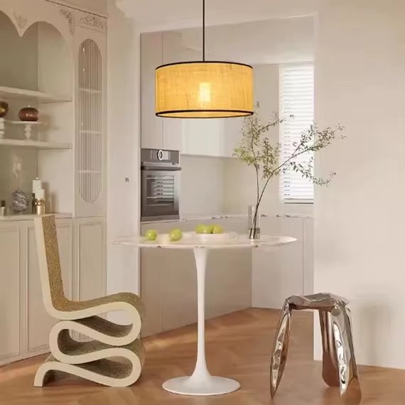 Modern Ecofriendly Handcrafted Rattan Pendant Lighting European Wicker Rattan Lampshade Woven Bamboo Chandelier Home Outdoor
