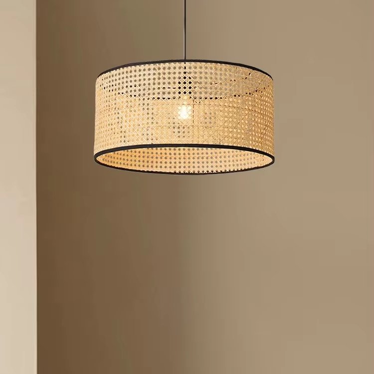 Modern Ecofriendly Handcrafted Rattan Pendant Lighting European Wicker Rattan Lampshade Woven Bamboo Chandelier Home Outdoor