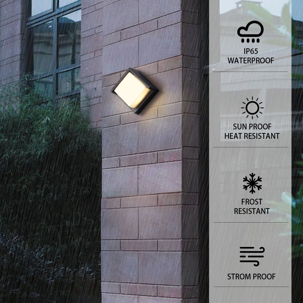 Aisilan external balcony modern classic vintage square ip65 outdoor electric led wall lamps garden lights