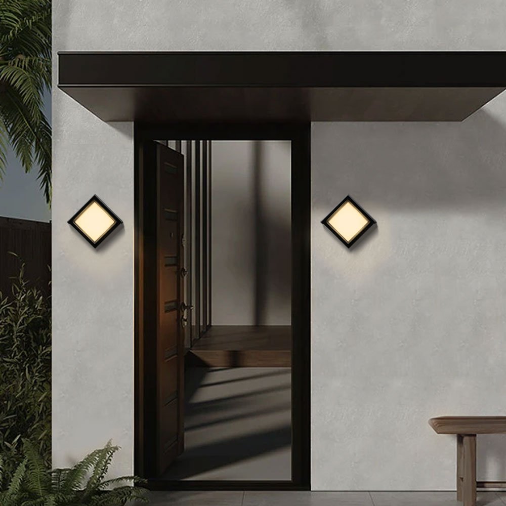 Aisilan external balcony modern classic vintage square ip65 outdoor electric led wall lamps garden lights