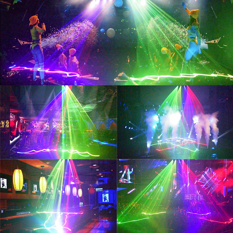 New Version 4 Lens RGB Stage Sound Activated DJ Led Projector Party Lights DMX 512 Controller for Birthday Disco Dance Floor