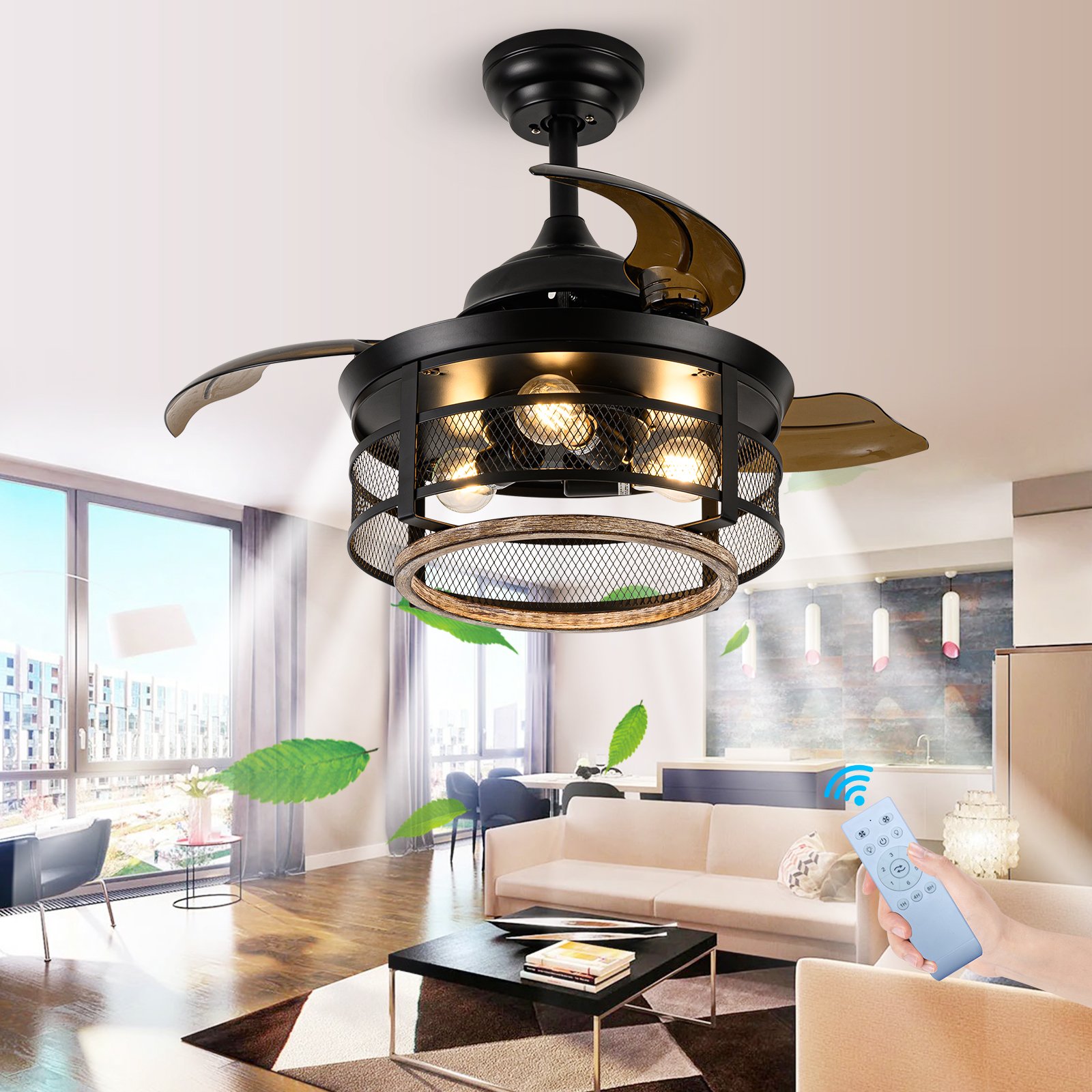 modern dimmer light indoor home dc ceiling bladeless fan electric led bladeless ceiling fan with led light