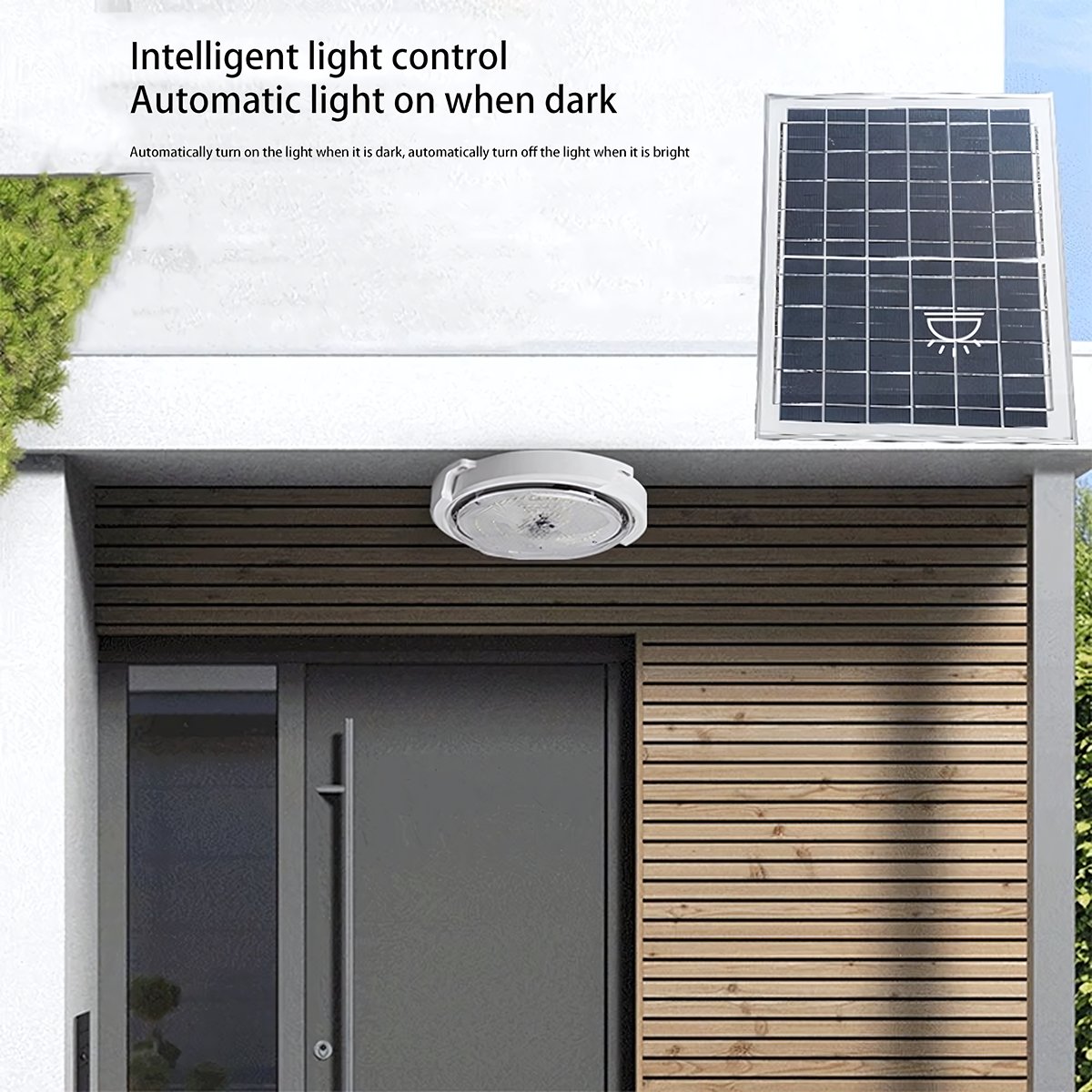 DNG Solar Garden Lamp Outdoor Waterproof LED Solar Ceiling Light with Remote Control for Home Garden Corridor