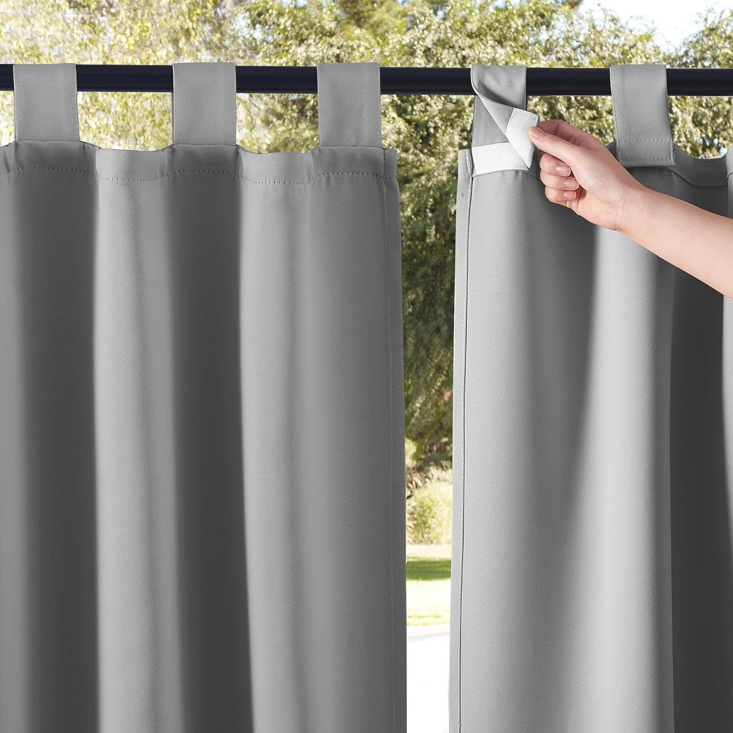 Wholesale Outdoor Curtains Waterproof for Patio Clearance Room Darkening Sticky Tab Top Thick Outdoor Drapes for Front Porch