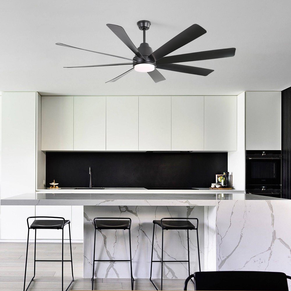 72 Inch Large Ceiling Fan With Bright Light Modern Simple Mute Workshop Ceiling Fan With LED Light