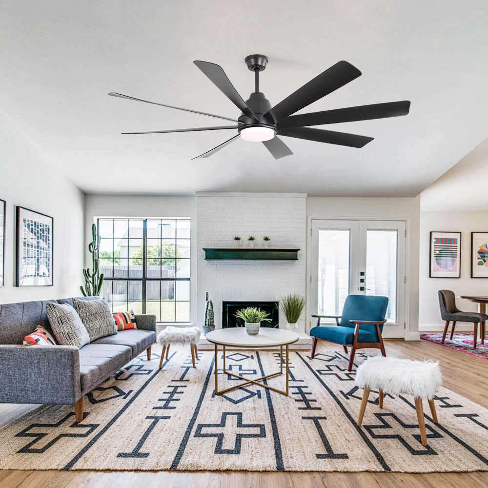 72 Inch Large Ceiling Fan With Bright Light Modern Simple Mute Workshop Ceiling Fan With LED Light