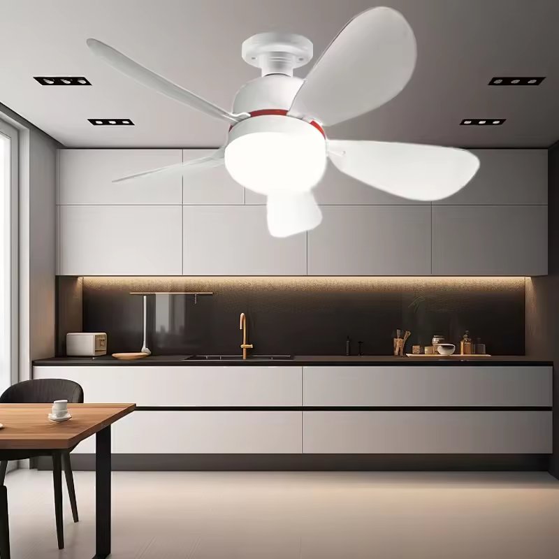 Hot Selling 17" Socket Ceiling Fan Lamp Small Mini Led E27 Bulb Socket Fan Light With Remote Control