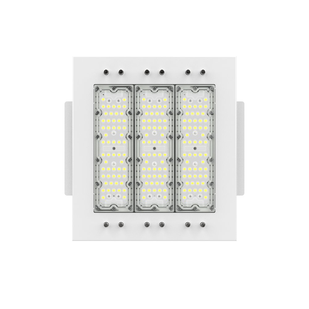 Waterproof IP66 Aluminum Recessed Surface Mounting Led Lighting 100W 150W 200W 240W Square Gas Station Canopy Light