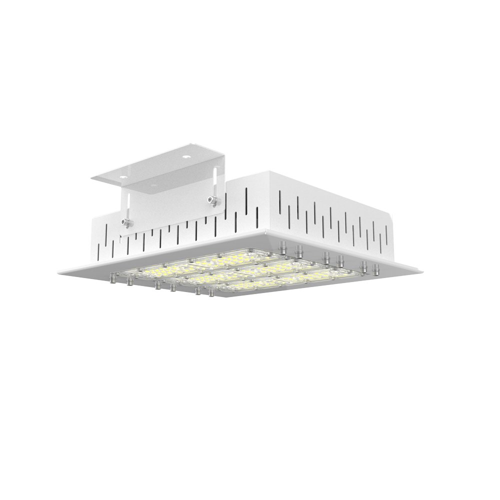 Waterproof IP66 Aluminum Recessed Surface Mounting Led Lighting 100W 150W 200W 240W Square Gas Station Canopy Light