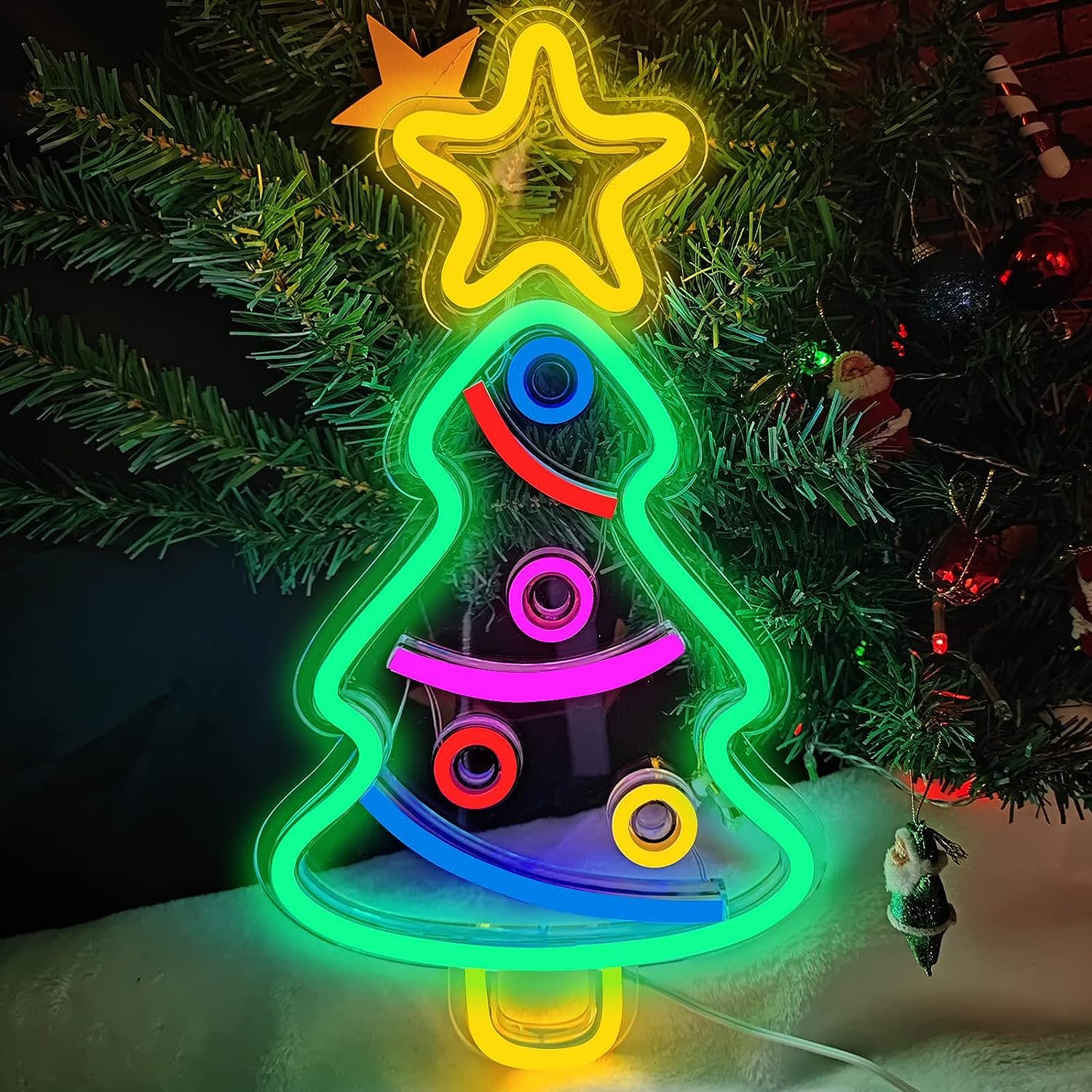 Winbo Merry Christmas Led Sign Light With Acrylic Panels Wall Decor Nightlight For Parties Bedroom Christmas Neon