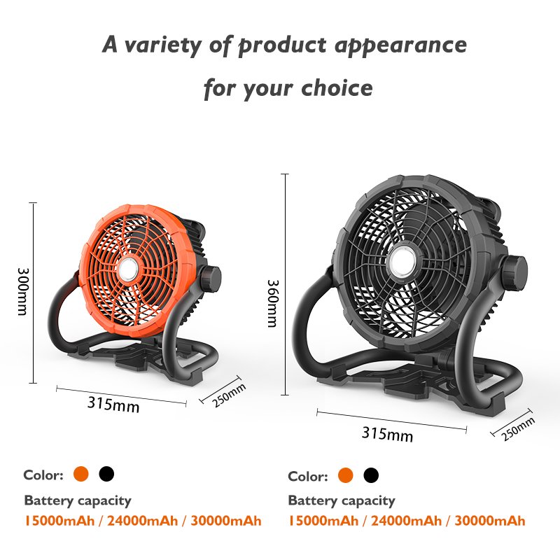 Rechargeable shaking head 20000mah electric desk stand table portable fan solar outdoor camping battery fan with led light