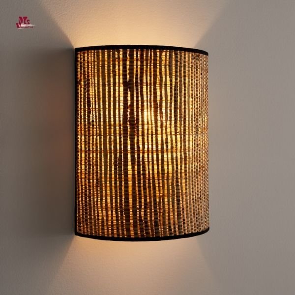 Vintage Rattan Raffia Wall Lamp - Artistic Lighting for Bedroom Restaurant Bamboo Wood Wall Sconce for Vintage Home Decor